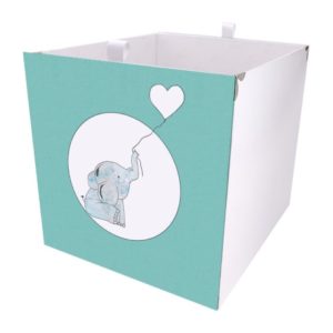 Kallax Box mit Elefant und Luftballonherz