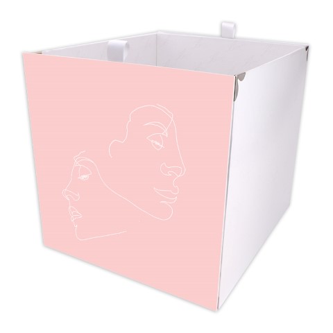 Kallax Box Line Art Face rosa