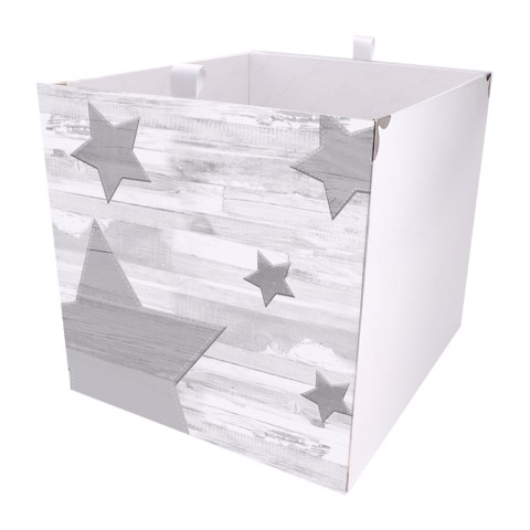Kallax Box mit Sternen Grau und Holzoptik